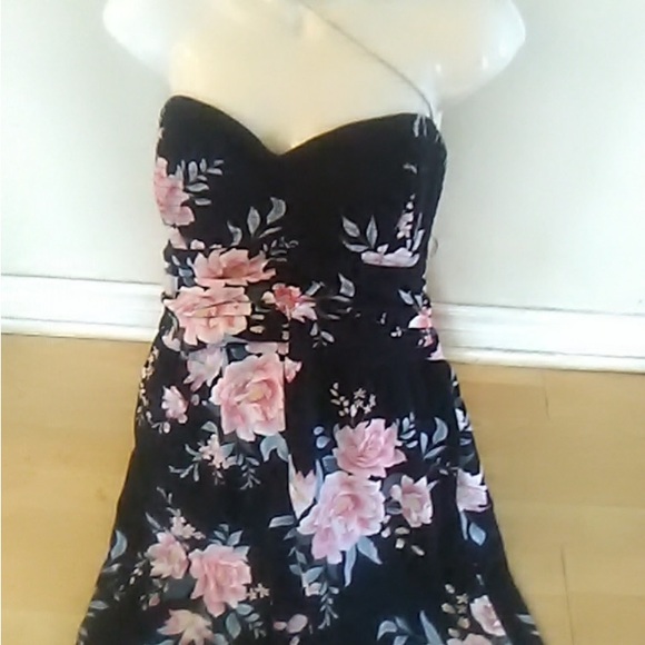 Strapless Floral Wide Leg Pantsuit w/ Shaped Bodice & Shirred Elastic Back!!! - Picture 3 of 14